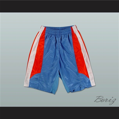 Light Blue Red and White Basketball Shorts