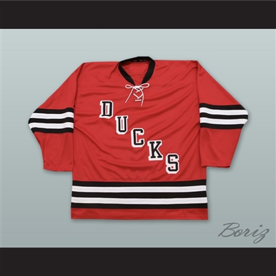 Long Island Ducks Red Tie Down Hockey Jersey