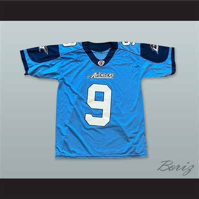 Los Angeles Avengers 9 Light Blue Football Jersey