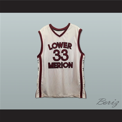Kobe Bryant Lower Merion High School Basketball Jersey White Side Stars