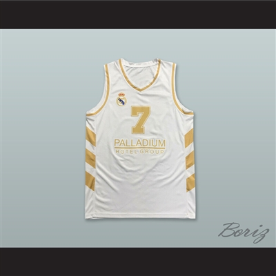 Luka Doncic 7 Real Madrid Baloncesto Spain White Basketball Jersey