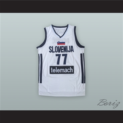 Luka Doncic 77 Slovenija White Basketball Jersey