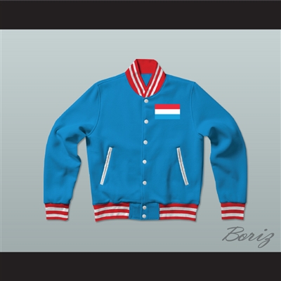Luxembourg Varsity Letterman Jacket-Style Sweatshirt
