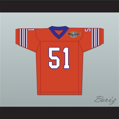Lyle Robideaux 51 Mud Dogs Home Football Jersey with Bourbon Bowl Patch