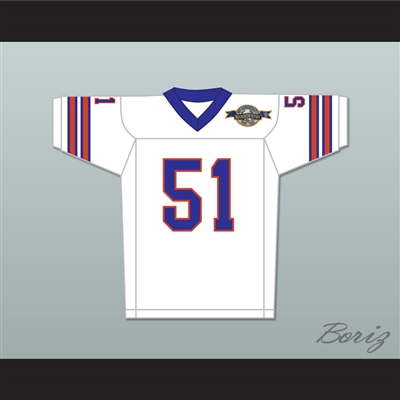 Lyle Robideaux 51 Mud Dogs Away Football Jersey with Bourbon Bowl Patch