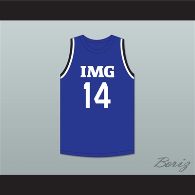 Moussa Diabate 14 IMG Academy Blue Basketball Jersey 2