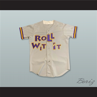 MC Hammer 21 Roll Wit It Gray Button Down Baseball Jersey