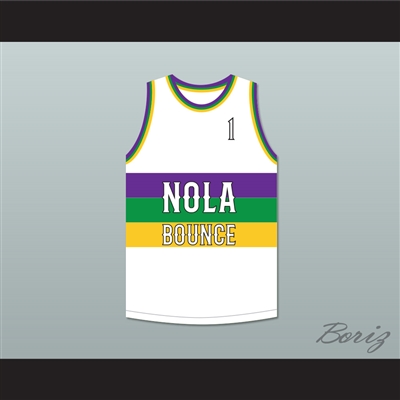 MC T. Tucker 1 NOLA Bounce White Basketball Jersey