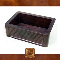 Copper Valley Farmhouse Sink 14 Gauge Brick Frame Apron Copper