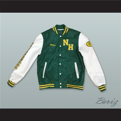 Mac Johnson N. Hale High School Green and White Lab Leather Varsity Letterman Jacket