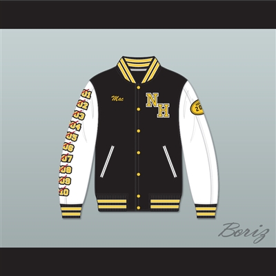 Mac Johnson N. Hale High School Black Deluxe Varsity Letterman Jacket-Style Sweatshirt