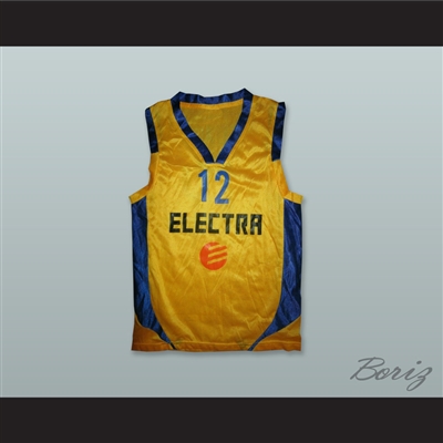 Maccabi Elektra Tel Aviv Israel 12 Gold Basketball Jersey