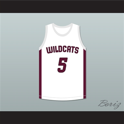 Patrick Mahomes 5 Whitehouse High School Wildcats White Basketball Jersey 1