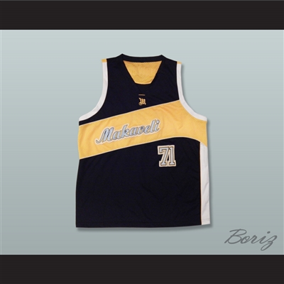 Tupac Shakur 71 Makaveli Black and Yellow Basketball Jersey