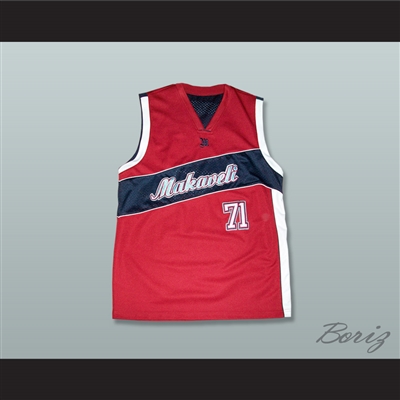 Tupac Shakur 71 Makaveli Red and Black Basketball Jersey