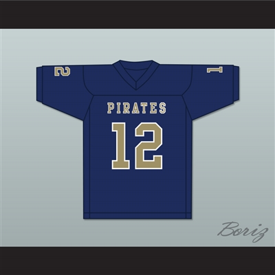 Malik Collins 12 Independence Community College Pirates Dark Blue Football Jersey