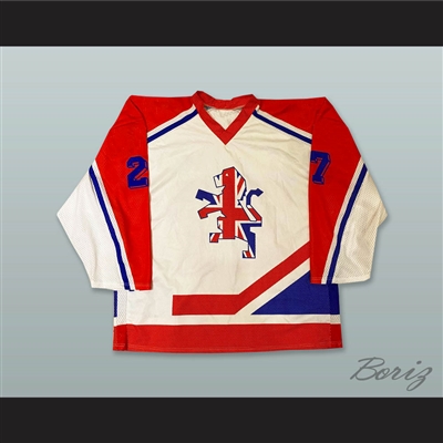 Malo 27 Great Britain White Hockey Jersey