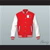 Malta Red Wool and White Lab Leather Varsity Letterman Jacket