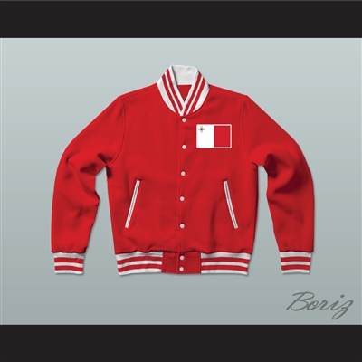 Malta Varsity Letterman Jacket-Style Sweatshirt