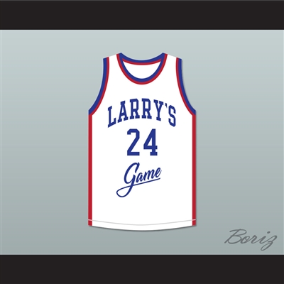 Mark Aguirre 24 Larry's Game White Basketball Jersey 1988 Charity Event