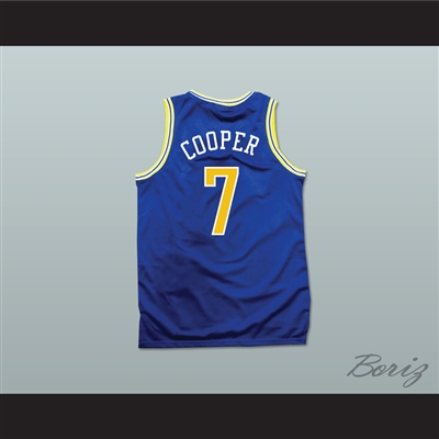 Mark Cooper 7 Pro Career Blue Basketball Jersey Hangin with Mr. Cooper