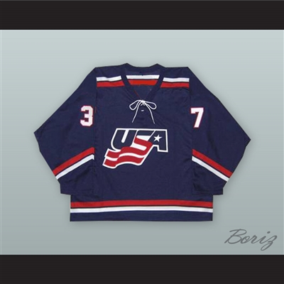 Mark Parrish 37 USA National Team Blue Hockey Jersey