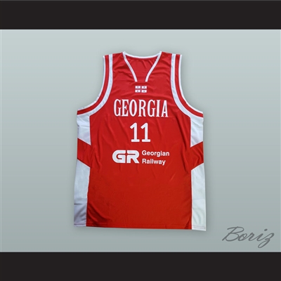 Manuchar Markoishvili 11 Georgia National Team Red Basketball Jersey