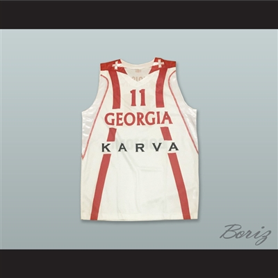 Manuchar Markoishvili 11 Georgia White Basketball Jersey