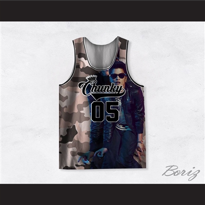 Bruno Mars 05 Chunky Beige Camouflage Basketball Jersey