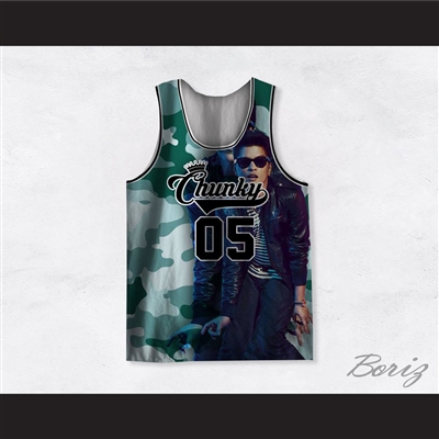 Bruno Mars 05 Chunky Green Camouflage Basketball Jersey
