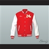 Mars 24K Hooligans Red Wool and White Lab Leather Varsity Letterman Jacket 1