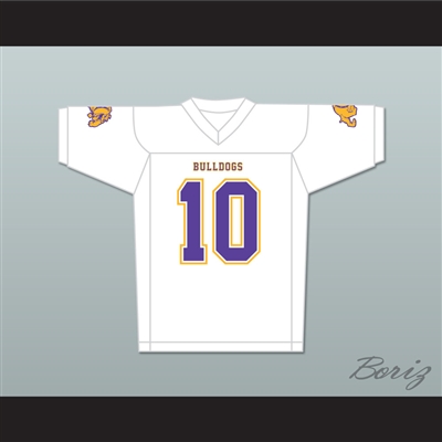 Marshawn Lynch 10 Oakland Technical High School White Football Jersey Includes Bulldog Patch