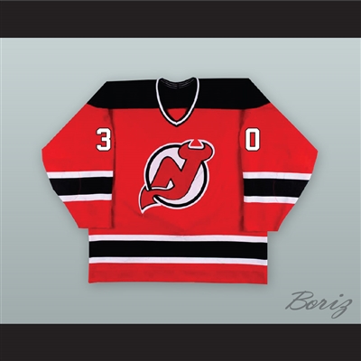 David Puddy wears Martin Brodeur 30 New Jersey Red Hockey Jersey 'The Face Painter'