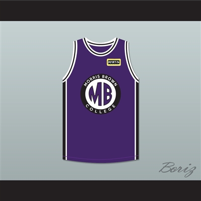 Martin Payne 23 Morris Brown College Purple Basketball Jersey with Martin Patch