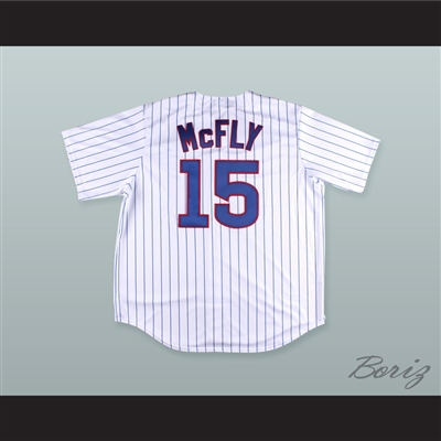 Marty McFly 15 Pinstriped Baseball Jersey Back to the Future II Prediction
