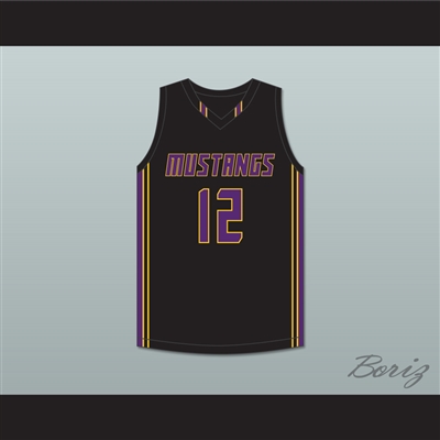 Max Christie 12 Rolling Meadows High School Mustangs Black Basketball Jersey 2