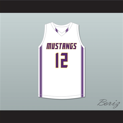 Max Christie 12 Rolling Meadows High School Mustangs White Basketball Jersey 2
