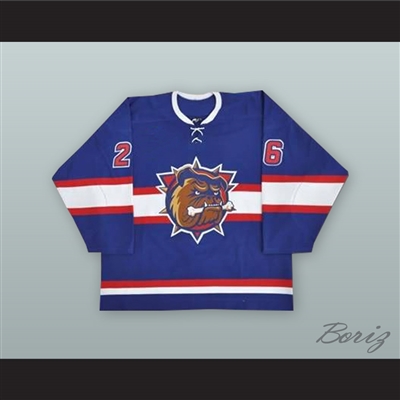 Maxim Lapierre 26 Hamilton Bulldogs Blue Hockey Jersey