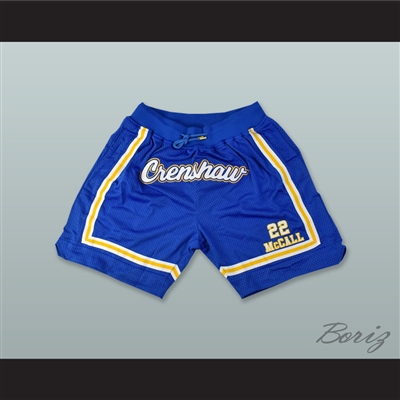 Quincy McCall 22 Crenshaw High School Blue Basketball Shorts