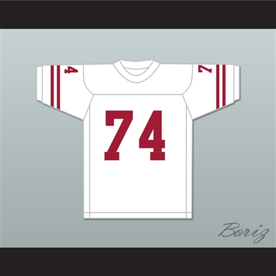 Merlin Olsen 74 Logan High School Grizzlies White Football Jersey 1