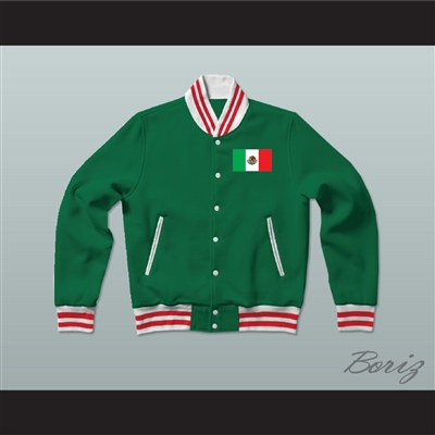 Mexico Green Varsity Letterman Jacket-Style Sweatshirt