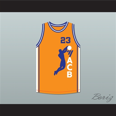 Michael Jordan 23 ACB 1990 Barcelona Exhibition Game Orange Basketball Jersey 2
