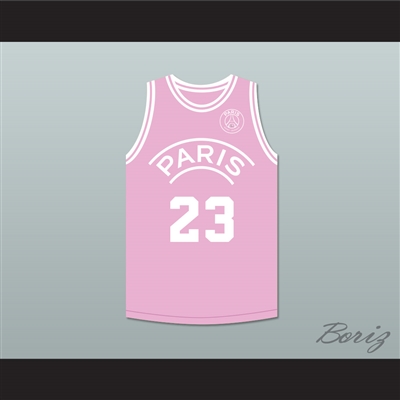 Michael Jordan 23 Paris Saint-Germain F.C. Pink Basketball Jersey with Patch