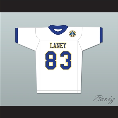 Michael Jordan 83 Laney High School Buccaneers White Football Jersey with Patch