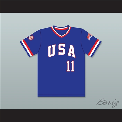 Mike Dunne 11 1984 USA Team Blue Baseball Jersey