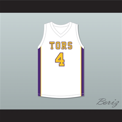 Mike Evans 4 Ball High School Tors White Basketball Jersey 1