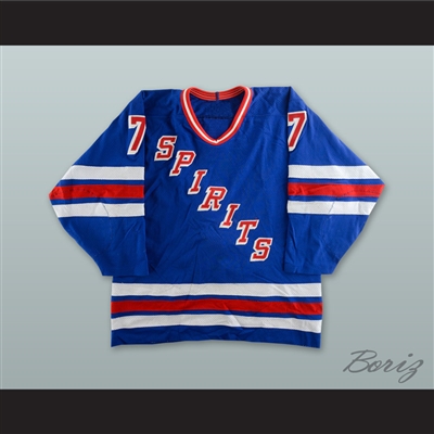 Mike Golden 7 Flint Spirits Blue Hockey Jersey