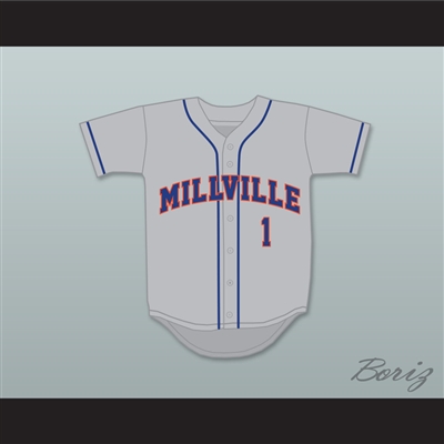 Mike Trout 1 Millville Senior High School Thunderbolts Gray Baseball Jersey 1