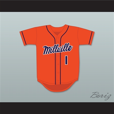 Mike Trout 1 Millville Senior High School Thunderbolts Orange Baseball Jersey 1