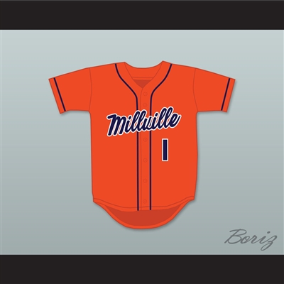 Mike Trout 1 Millville Senior High School Thunderbolts Orange Baseball Jersey 2